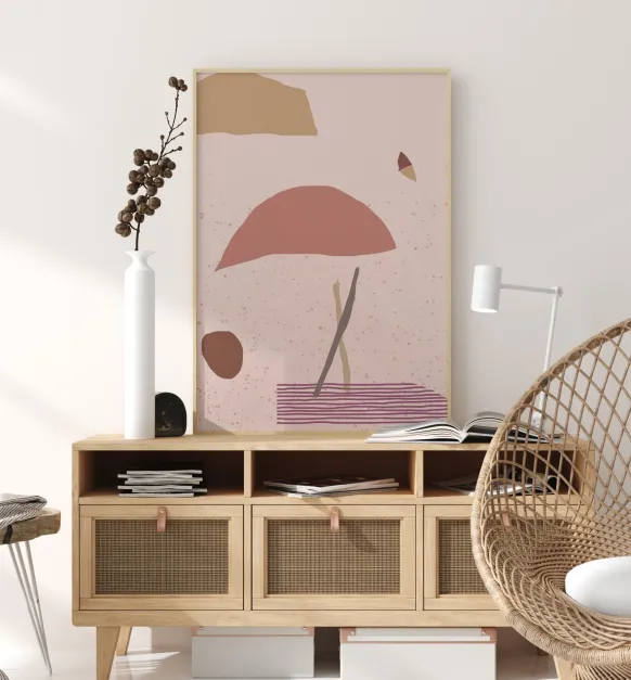 Abstract Art - Pink Poster (21x29.7 cm (A4))