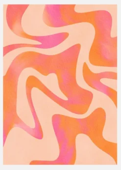 Abstract Wave - Peach Fuzz Canvastavla (30x40 cm)