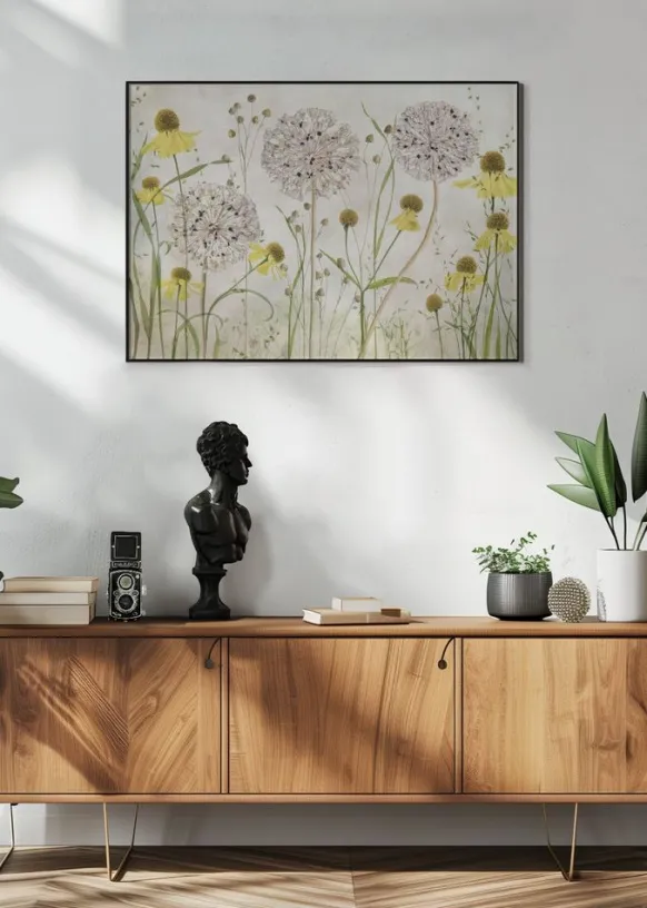 Alliums and heleniums Poster (21x29.7 cm (A4))