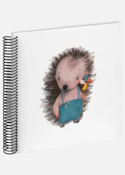 Baby hedgehog Calisto Spiralalbum Vit - 24x24 cm (40 Vita sidor / 20 blad)
