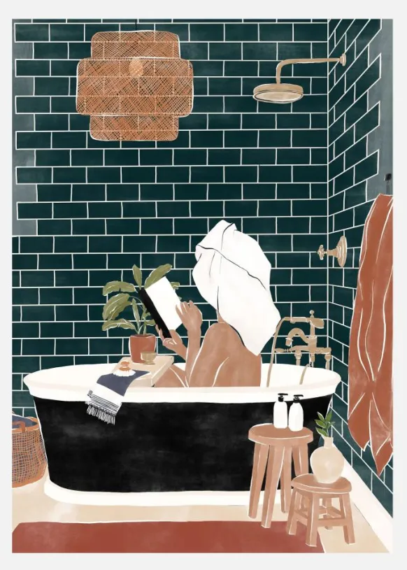 Bathroom Babe Canvastavla (30x40 cm)