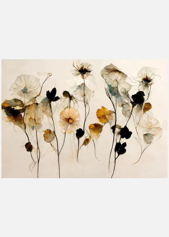 Beautiful Dry Flowers Canvastavla (30x40 cm)