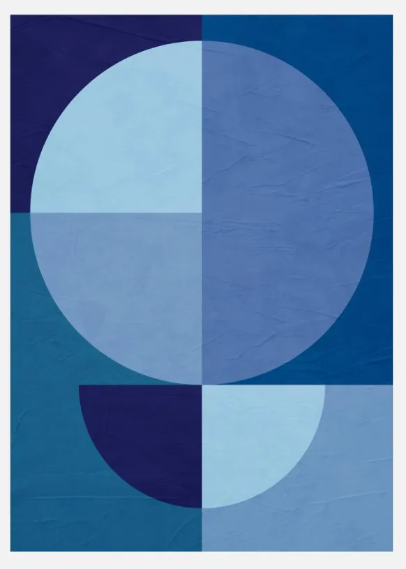 Blue Circles Canvastavla (30x40 cm)