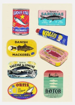 Canned Fish Canvastavla (30x40 cm)