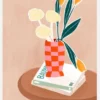 Checkered Vase Canvastavla (30x40 cm)
