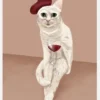 Classy Wine Cat Canvastavla (30x40 cm)