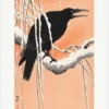 Crow On Snowy Branch Canvastavla (30x40 cm)