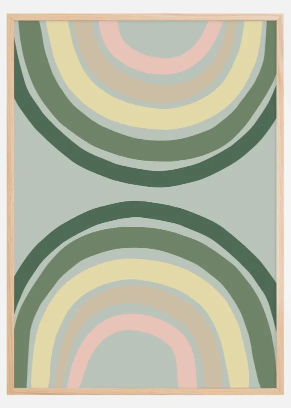 Double Rainbow Green Poster (21x29.7 cm (A4))