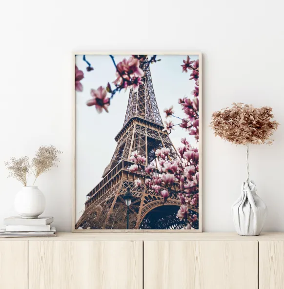 Eiffel Tower Blossoms Poster (21x29.7 cm (A4))