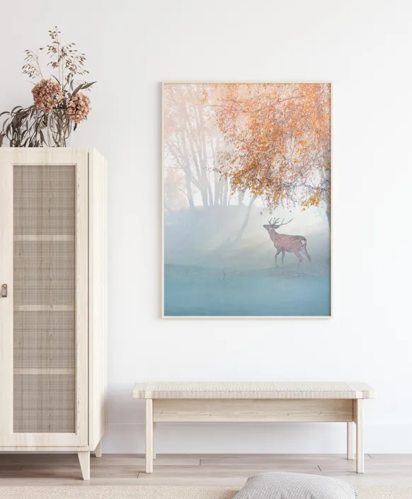 Elk Lost In Mist Poster (21x29.7 cm (A4))