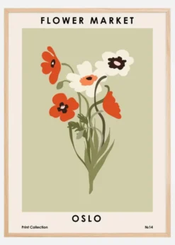 Flower Market Oslo Poster (21x29.7 cm (A4))