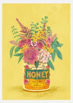 Flowers In A Vintage Honey Can Canvastavla (30x40 cm)