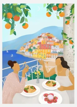 Girls In Positano Canvastavla (30x40 cm)