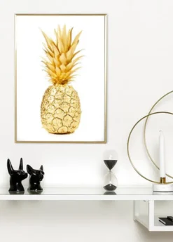 Gold Pineapple Poster (21x29.7 cm (A4))