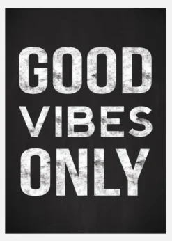 Good Vibes Only - Svart Canvastavla (30x40 cm)