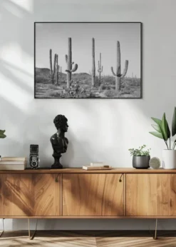 Grey Cactus Land Poster (21x29.7 cm (A4))