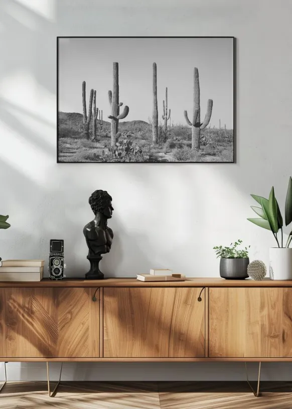 Grey Cactus Land Poster (21x29.7 cm (A4))