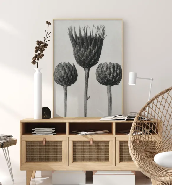 Grey Flower IV Poster (21x29.7 cm (A4))