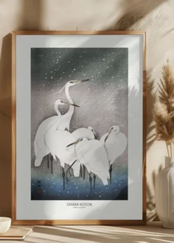 Group Of Egrets Poster (21x29.7 cm (A4))