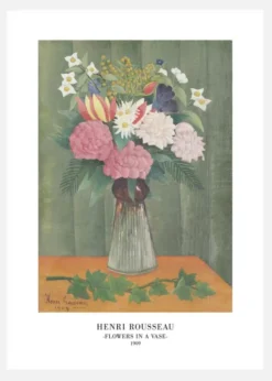 Henri Rousseau - Flowers In A Vase Canvastavla (30x40 cm)