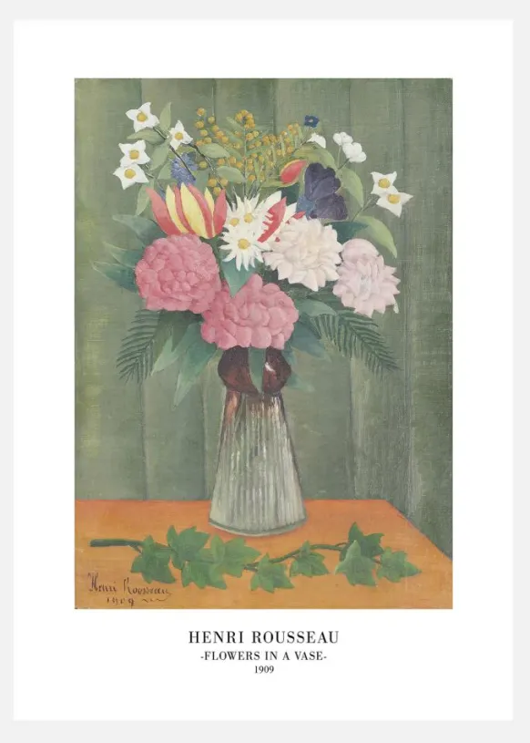 Henri Rousseau - Flowers In A Vase Canvastavla (30x40 cm)