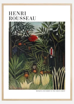 Henri Rousseau - Monkeys And Parrot In The Virgin Forest Poster (21x29.7 cm (A4))
