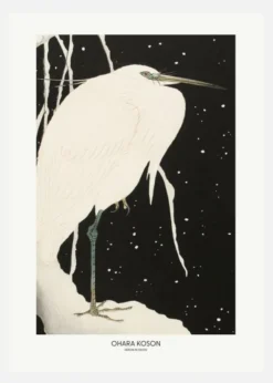 Heron In The Snow Canvastavla (30x40 cm)