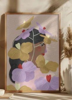Hidden behind yellow purple flowers Poster (21x29.7 cm (A4))