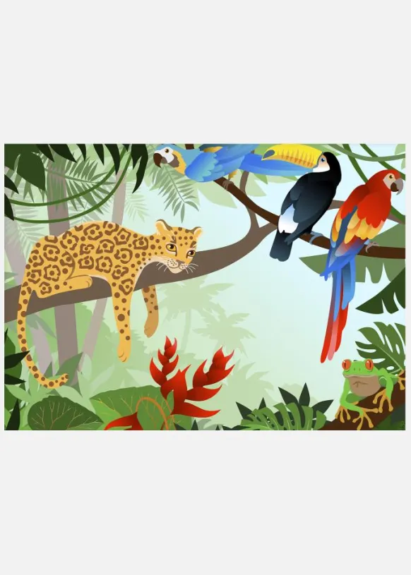 Jungle Animals Canvastavla (30x40 cm)