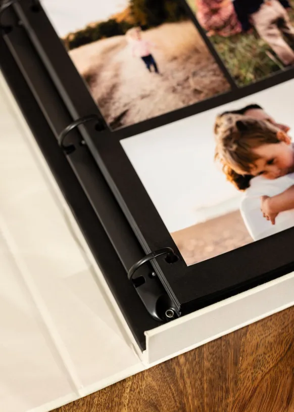 KAILA MEMORIES Cream - Coffee Table Photo Album (60 Svarta Sidor / 30 Blad)