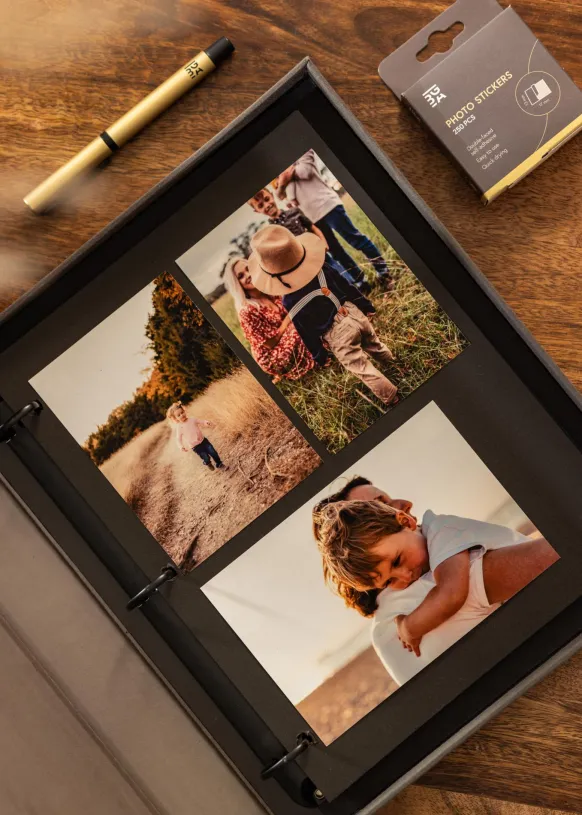 KAILA MOMENTS Black - Coffee Table Photo Album (60 Svarta Sidor / 30 Blad)