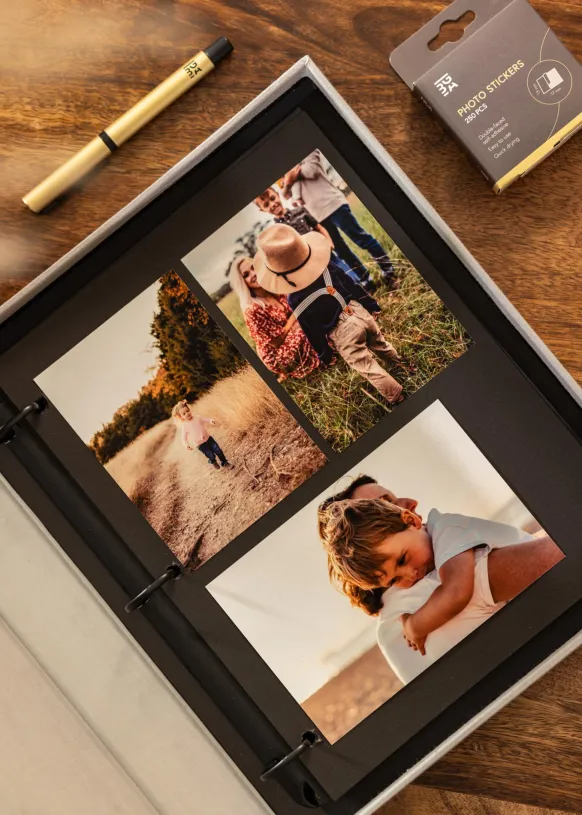 KAILA XOXO Greige - Coffee Table Photo Album (60 Svarta Sidor / 30 Blad)