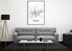 Karta - Borås - Vit Poster (21x29.7 cm (A4))