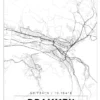 Karta - Drammen - Vit Poster (21x29.7 cm (A4))