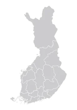 Karta - Finland - Grå Poster (21x29.7 cm (A4))