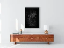 Karta - Kuopio - Svart Poster (21x29.7 cm (A4))