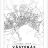 Karta - Västerås - Vit Canvastavla (30x40 cm)