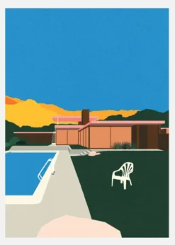 Kaufmann Desert House Poolside Canvastavla (30x40 cm)