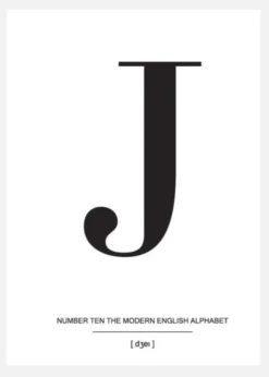 Letter J Canvastavla (30x40 cm)