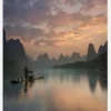 Li River Sunrise Canvastavla (30x40 cm)