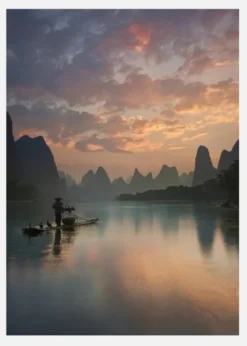 Li River Sunrise Canvastavla (30x40 cm)