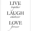 Live, Laugh, Love - Svart Canvastavla (30x40 cm)