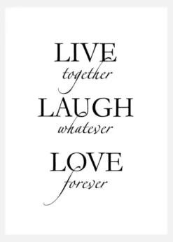 Live, Laugh, Love - Svart Canvastavla (30x40 cm)