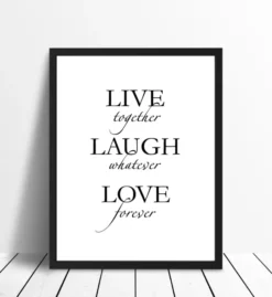 Live, laugh, love - Svart Poster (30x40 cm)