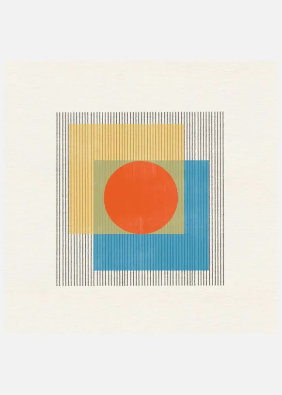 Midcentury Modern Object No3. Canvastavla (30x30 cm)