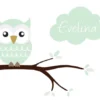 Owl Name Poster Light Green (21x29,7 cm (A4))
