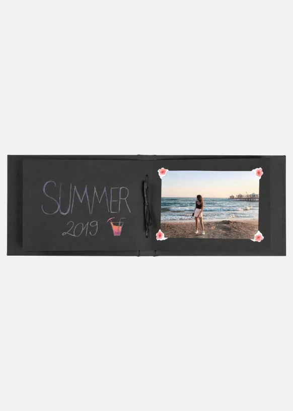 Pac Mini Album Svart - 15,5x11 cm (12 Svarta sidor / 6 blad)