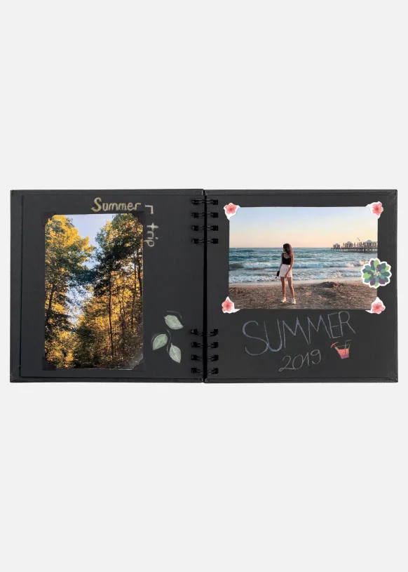 PAC Spiralalbum Svart - 18x18 cm (30 Svarta sidor / 15 blad)