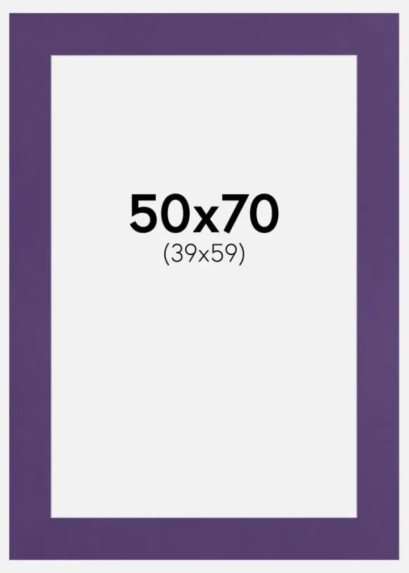 Passepartout Purple Iris (Vit kärna) 50x70 cm (39x59)