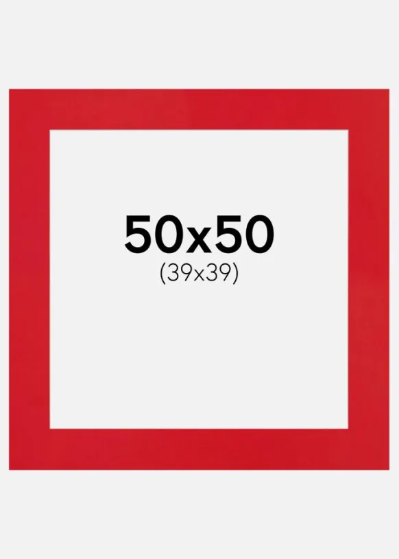 Passepartout Red Hot(Vit kärna) 50x50 cm (39x39)